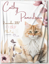 Charger l'image dans la galerie, Doudou de naissance personnalisée - Chat fleuris