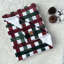Charger l'image dans la galerie, Couverture en minky - Gingham de Noël
