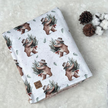 Charger l'image dans la galerie, Couverture minky / fourrure - Ours à la sapinière