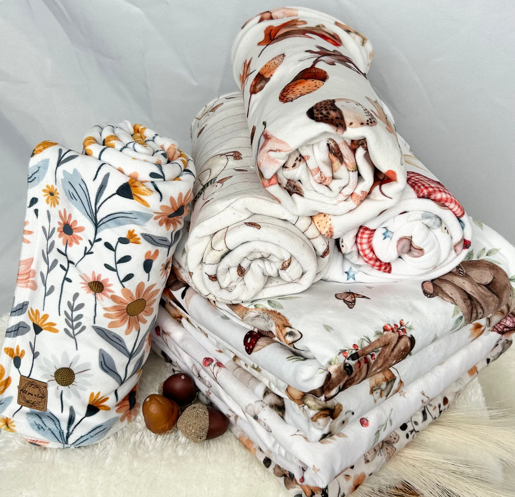 Couverture 100% minky personnalisée - Collection automne 2025