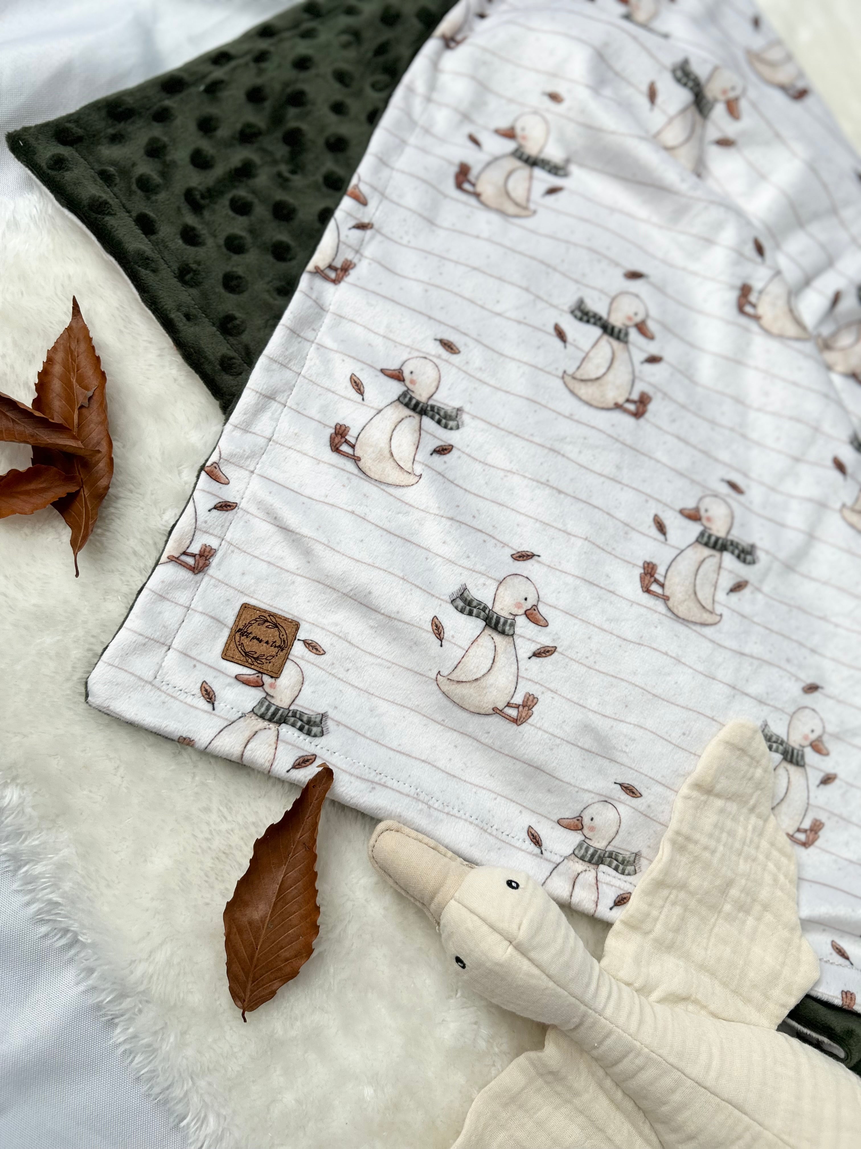 Couverture en minky - Oies d’automne