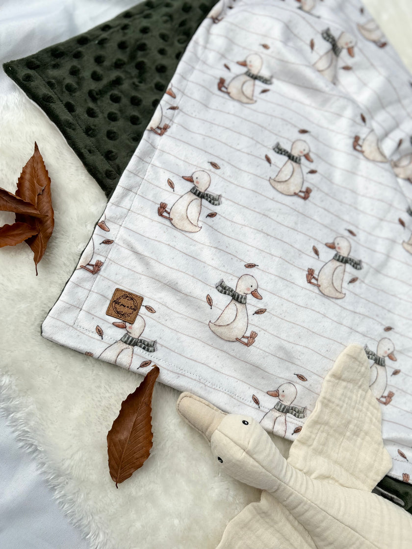 Couverture en minky - Oies d’automne