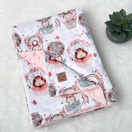 Couverture en minky - Petites montgolfières