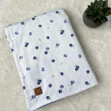 Couverture en minky - Petits bleuets