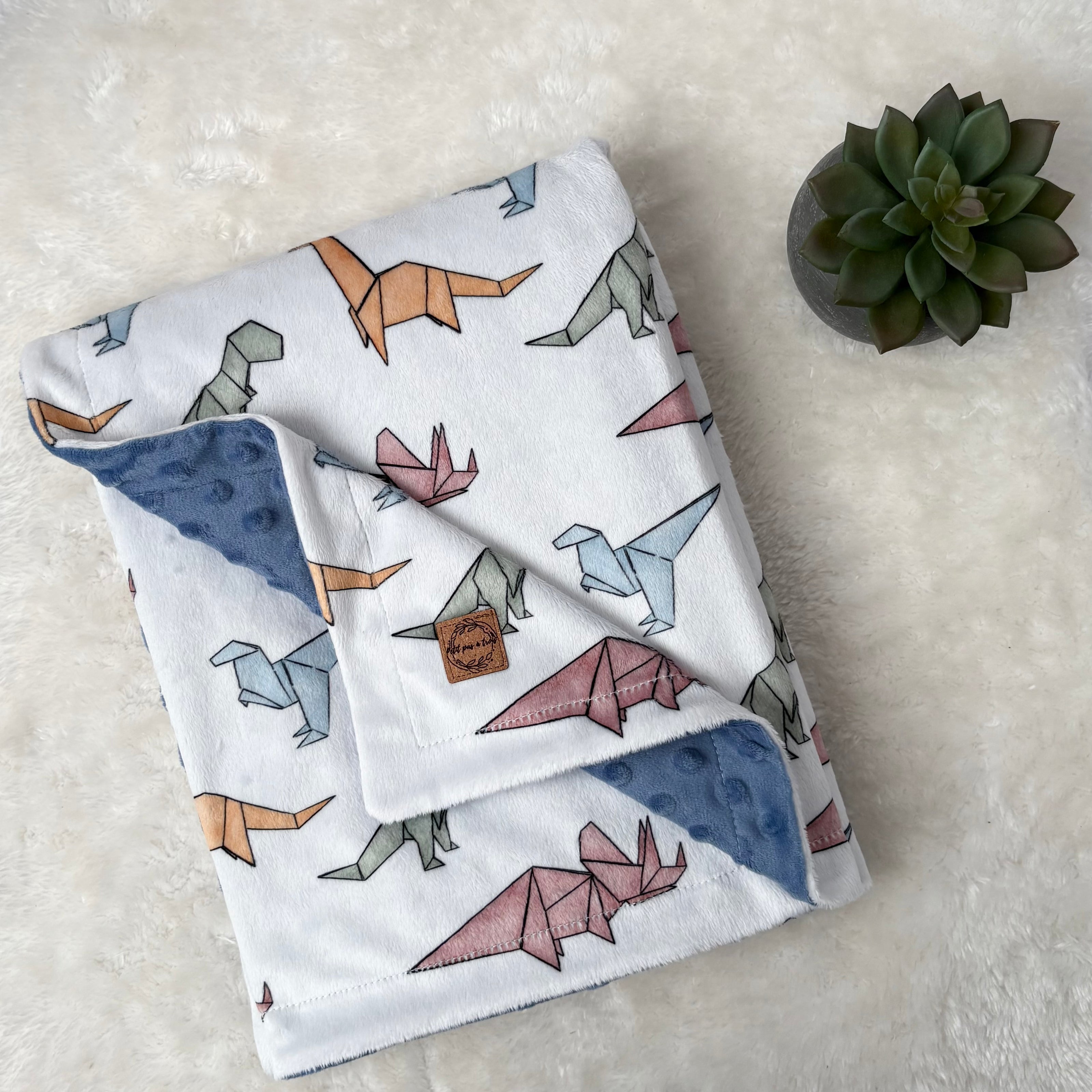 Couverture en minky - Dinos géo