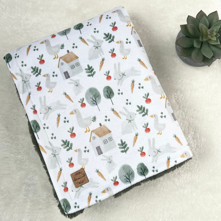 Couverture minky / fourrure - Basse-cour