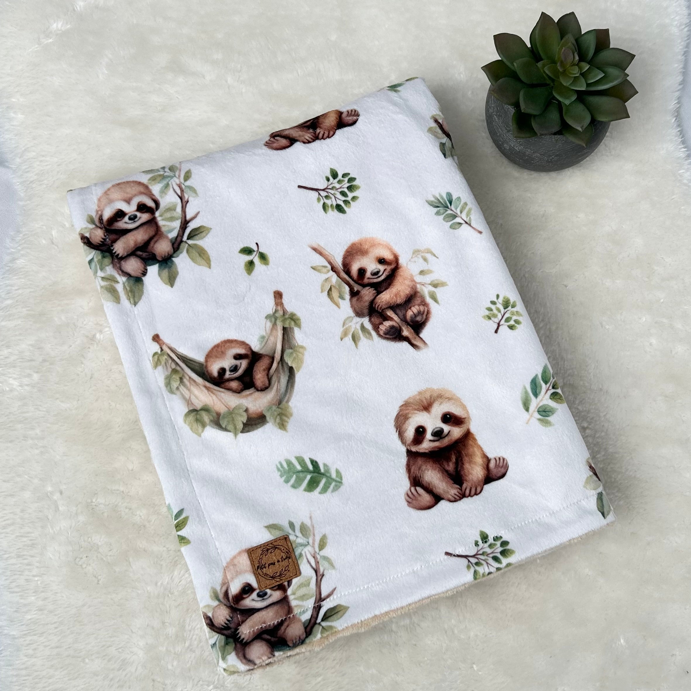 Couverture en minky - Petits paresseux