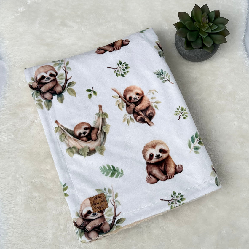 Couverture en minky - Petits paresseux