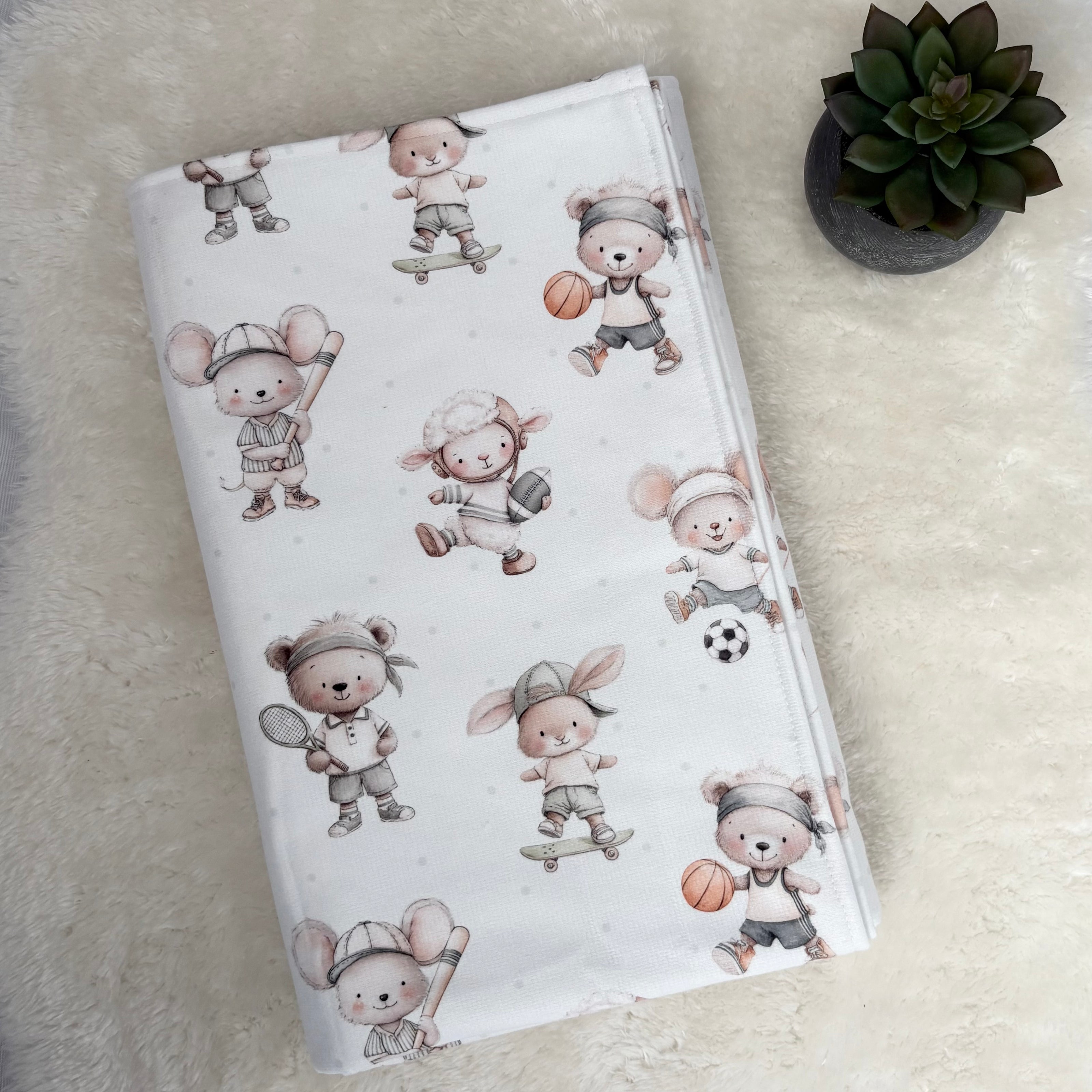 Serviette de plage pour bébé/enfant - Animaux sportifs