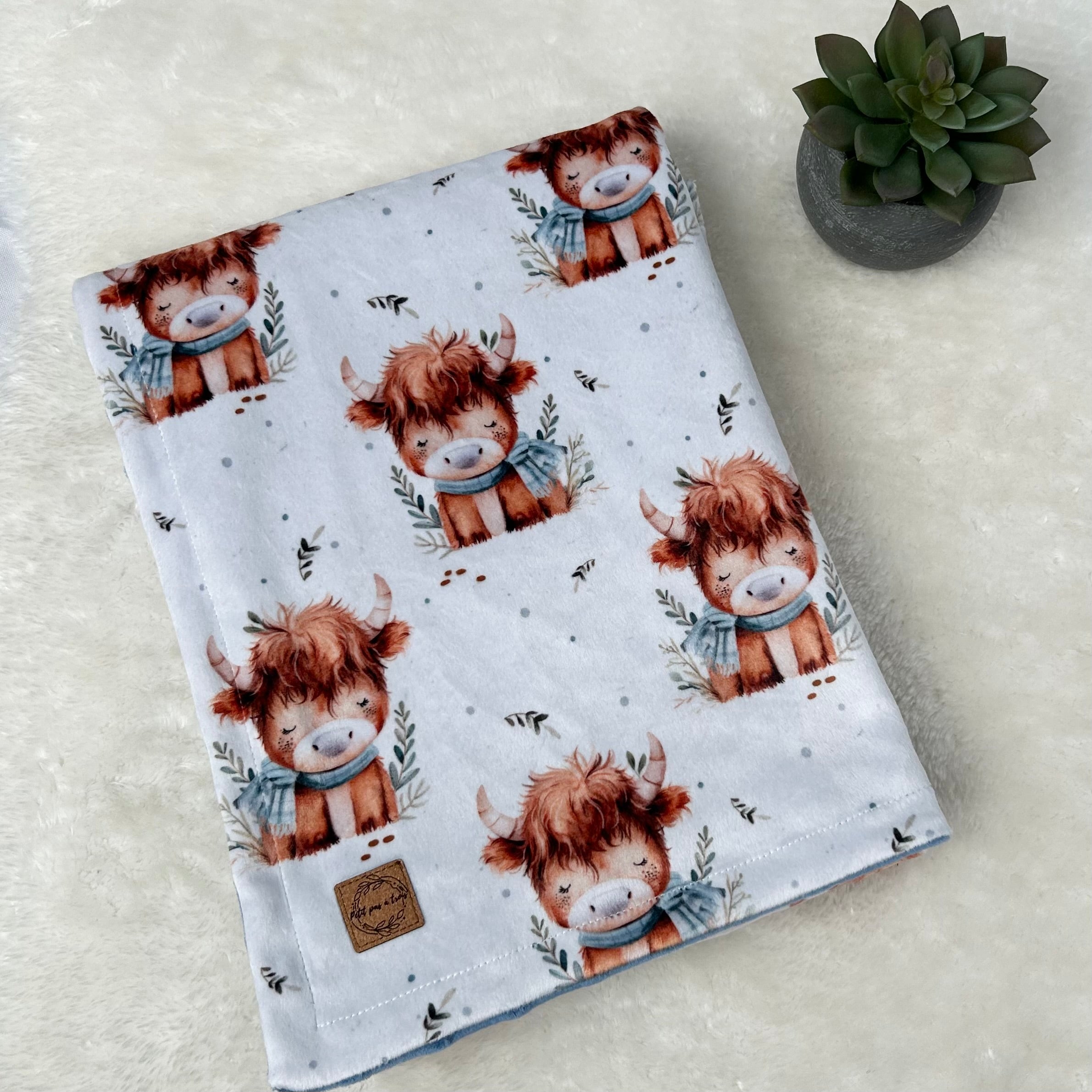 Couverture en minky - Vaches d’hiver