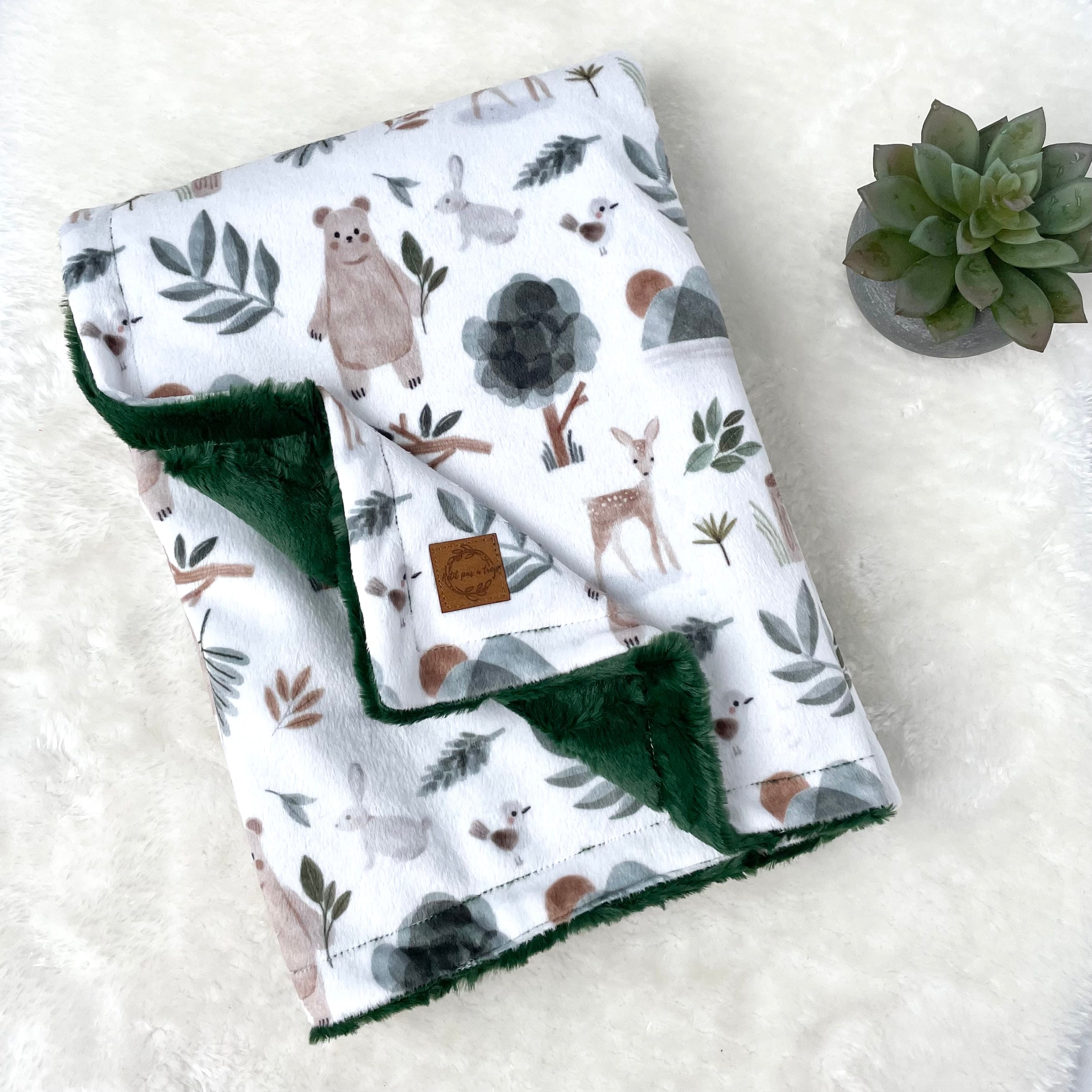 Couverture minky/fourrure - En forêt