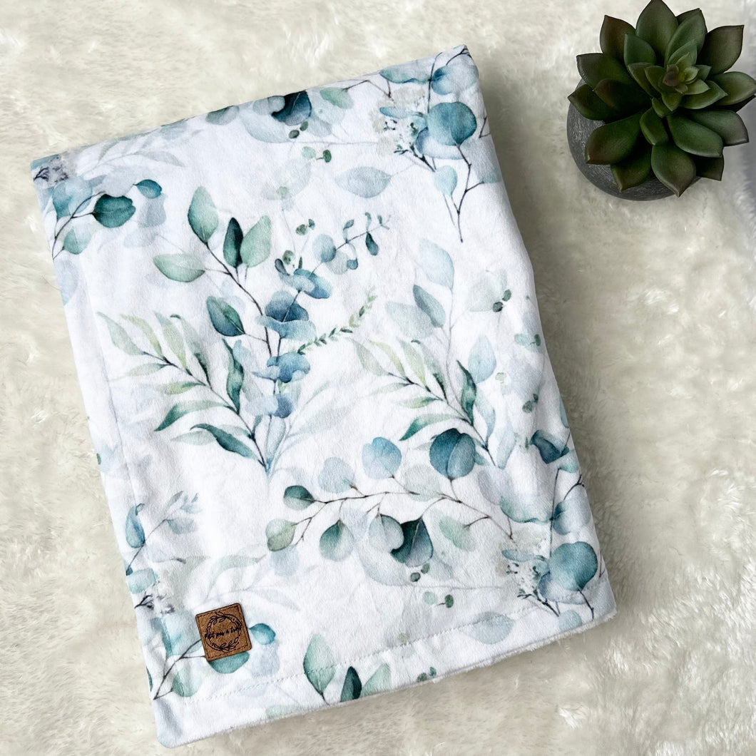 Couverture en minky - Eucalyptus