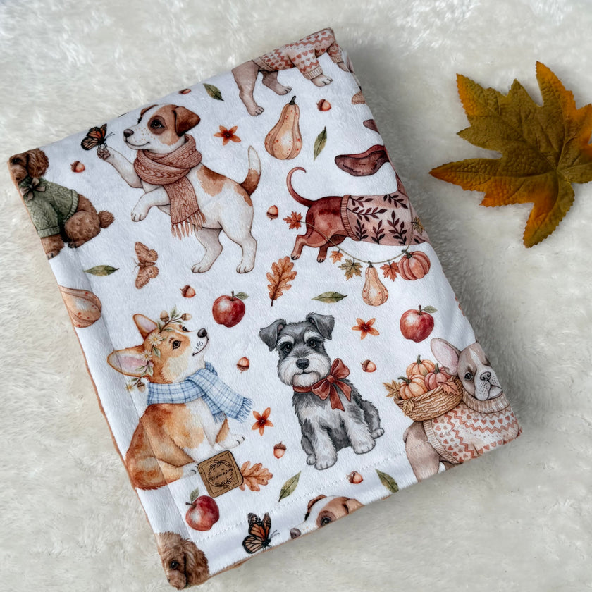 Couverture en minky - Toutous d’automne
