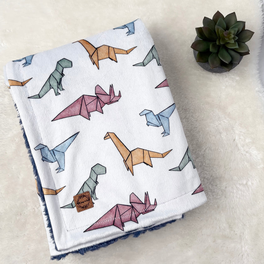 Couverture en minky/fourrure - Dinos géo
