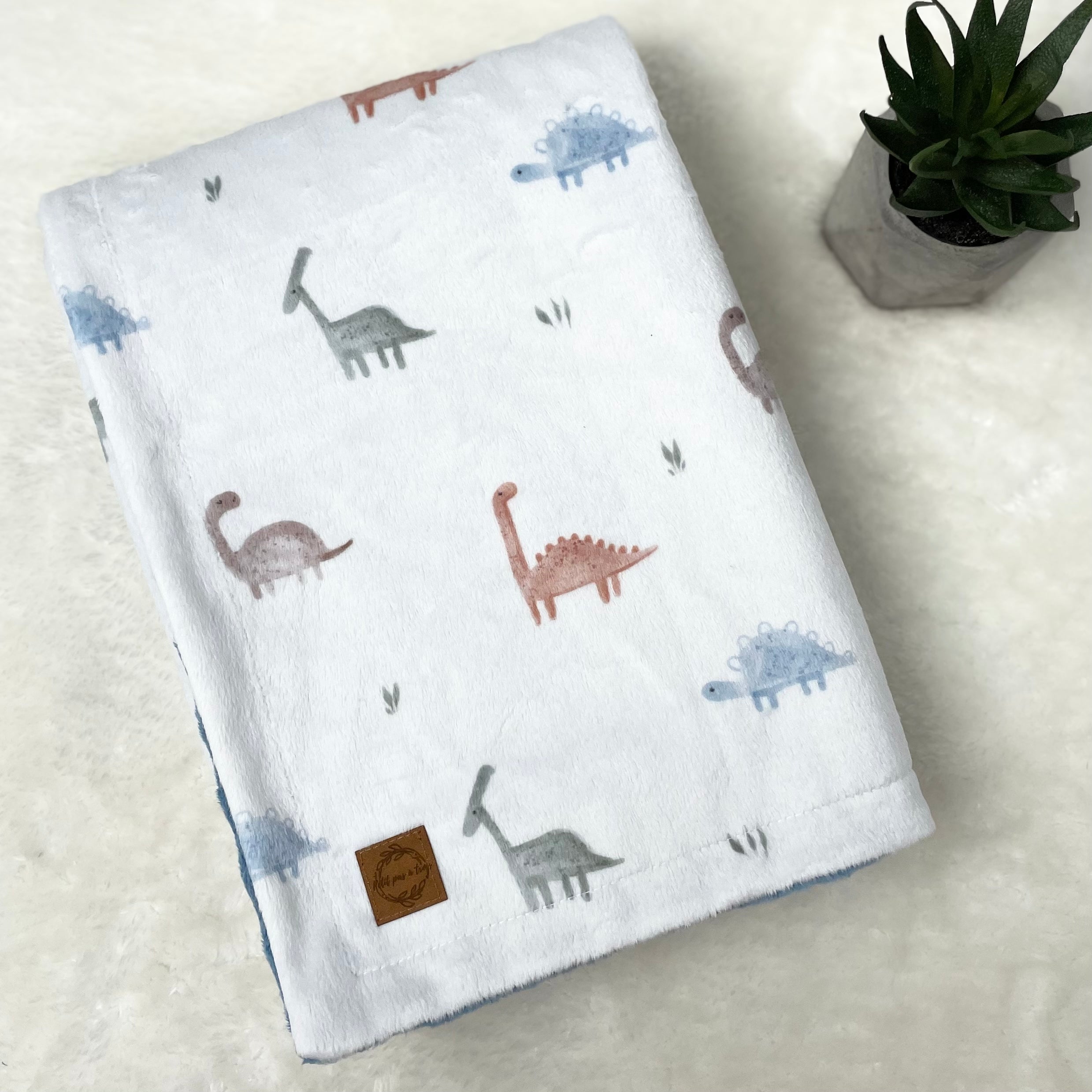 Couverture en minky - Dinos minimalistes