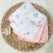 Débarbouillettes réversibles - Floral boho pastel / Quartz