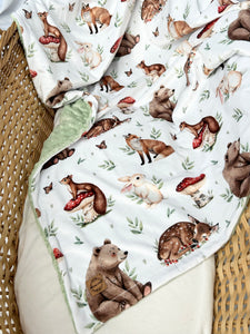 Couverture en minky - Balade dans les bois