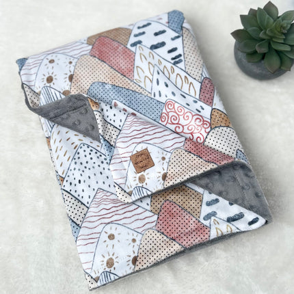 Couverture en minky - Montagnes boho