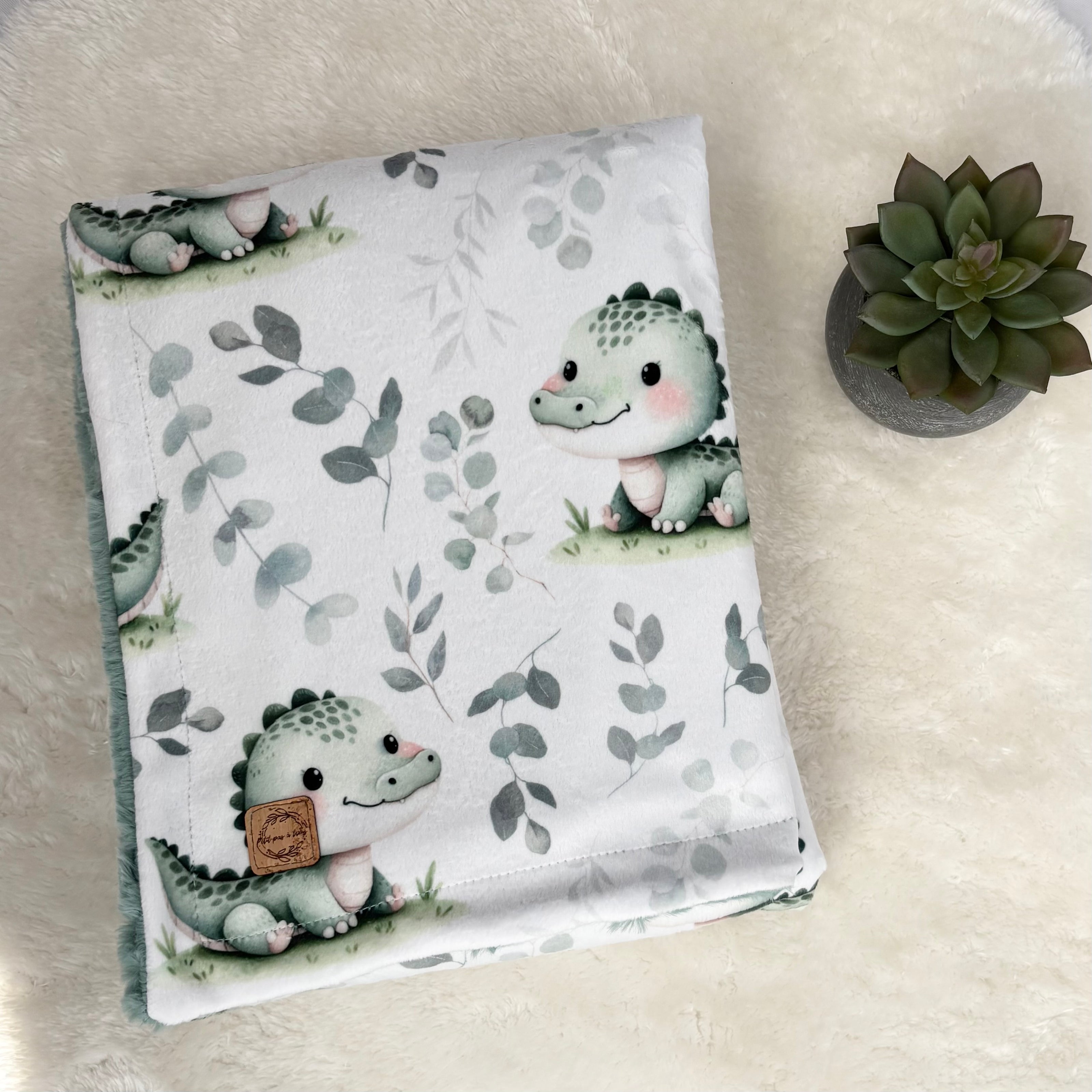 Couverture en minky/fourrure - Petits crocodiles