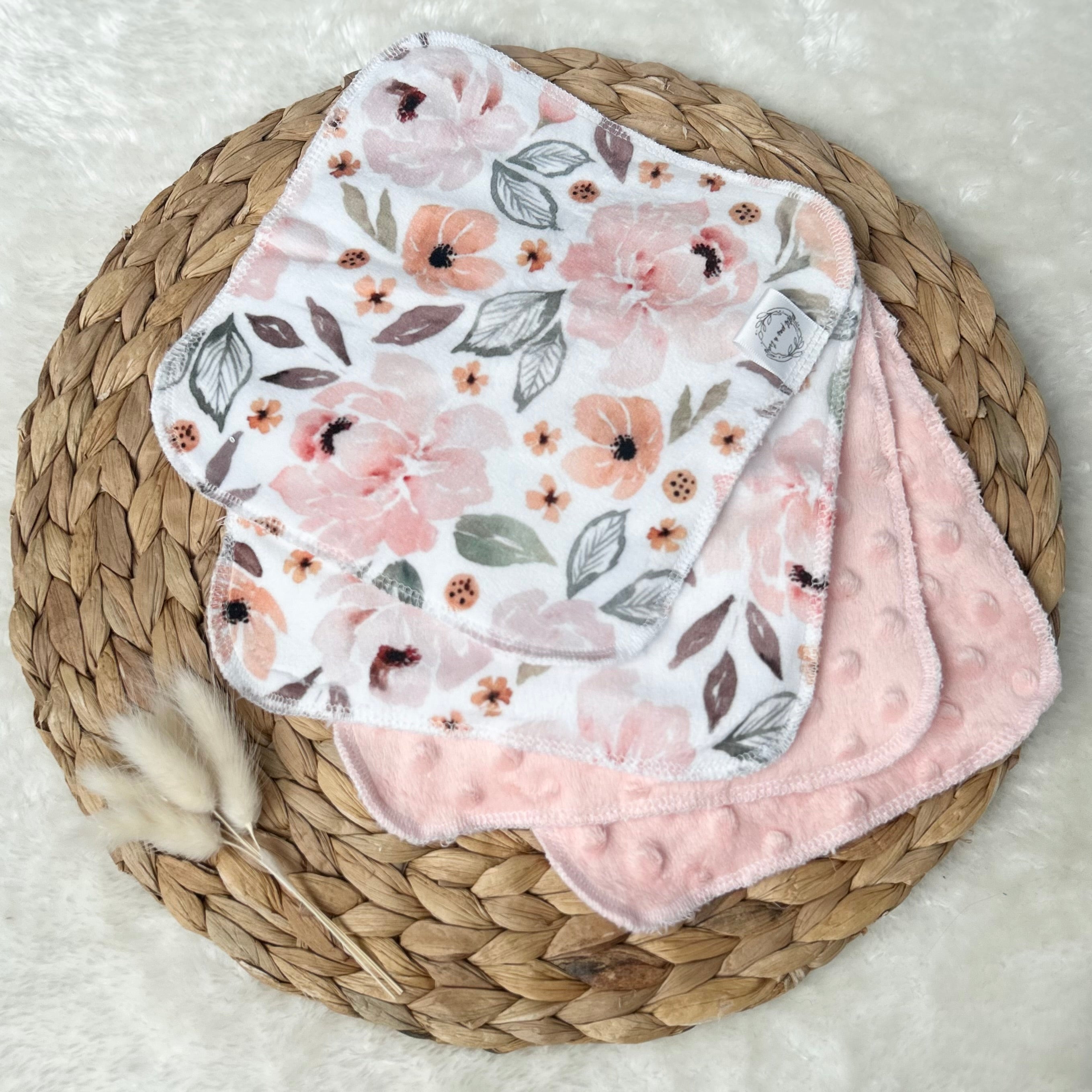 Débarbouillettes réversibles - Floral quartz / Quartz