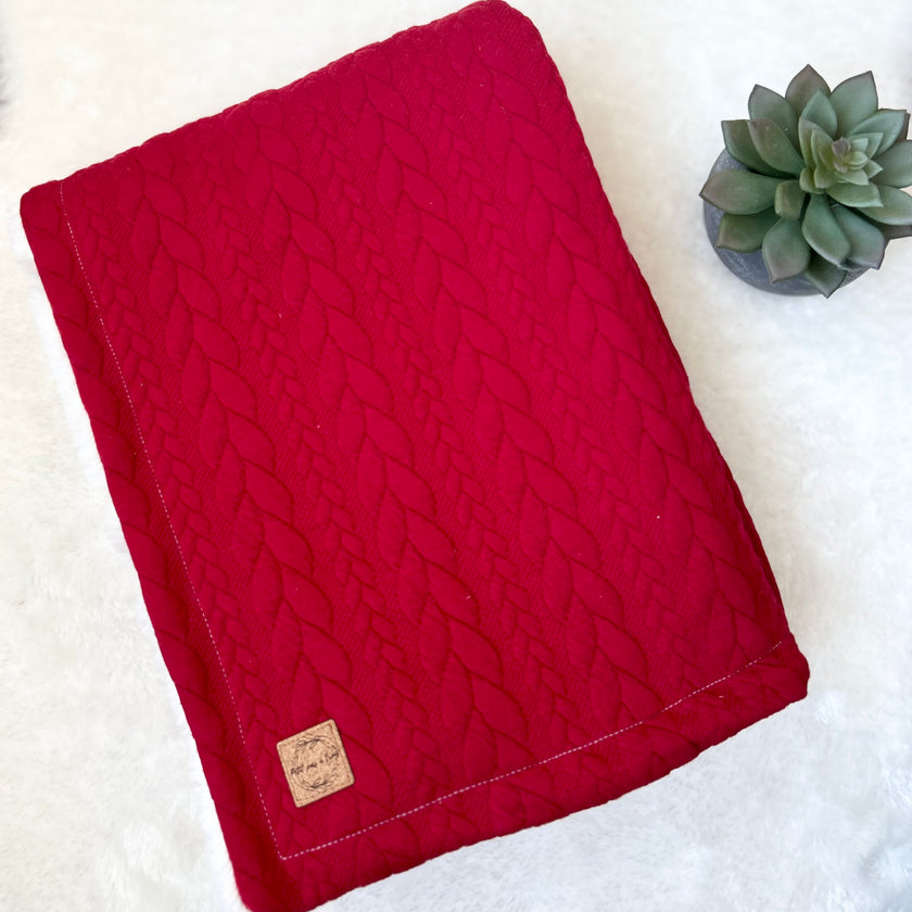 Couverture en tricot - Rouge