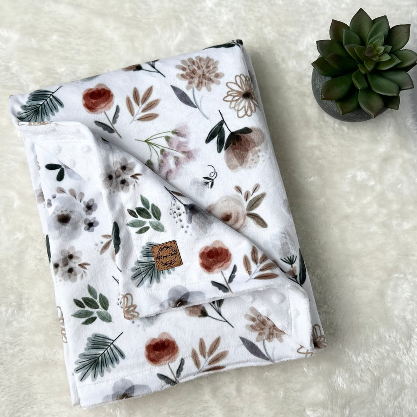 Couverture en minky - Fleurs des prés