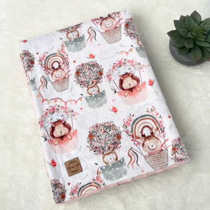 Couverture en minky - Petites montgolfières