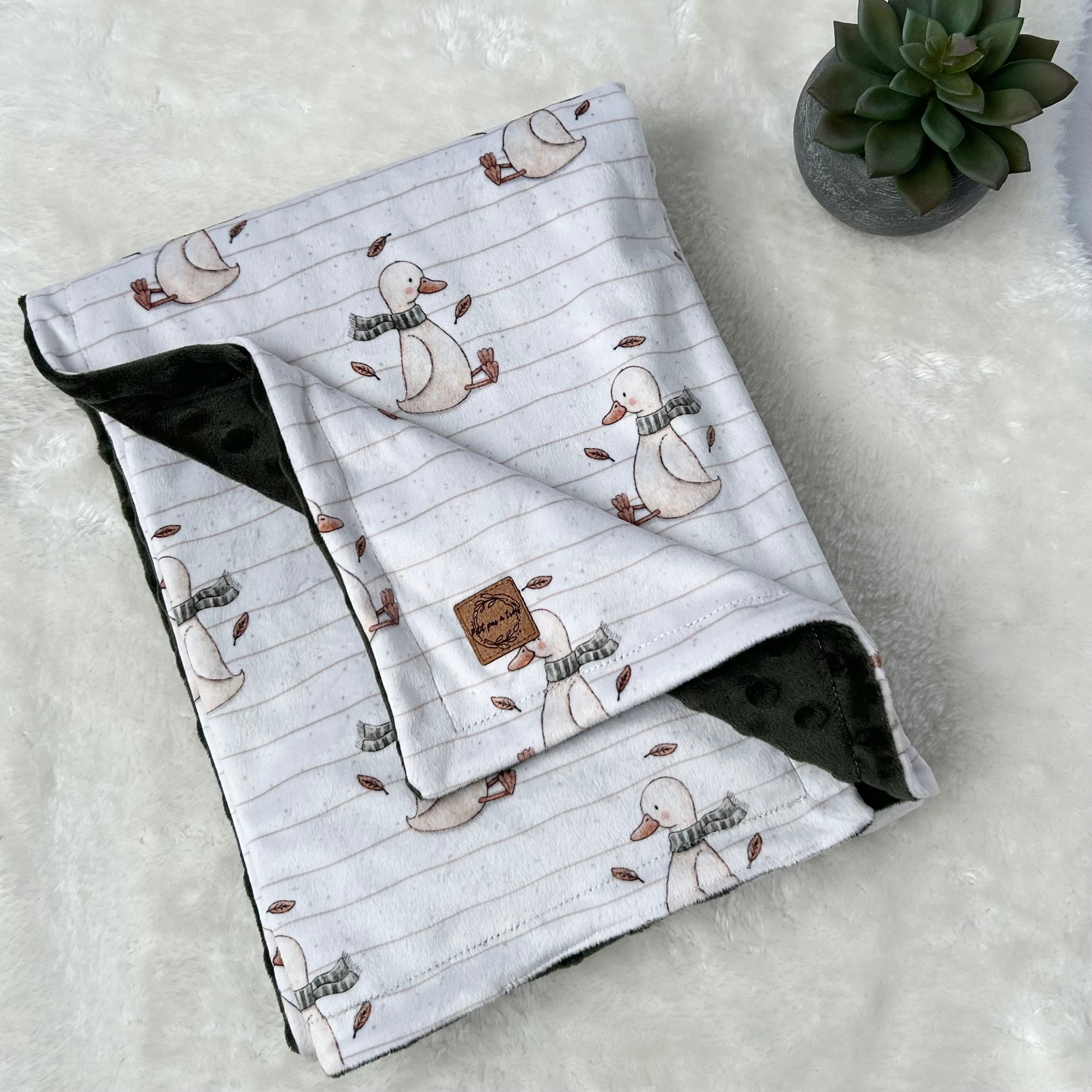 Couverture en minky - Oies d’automne