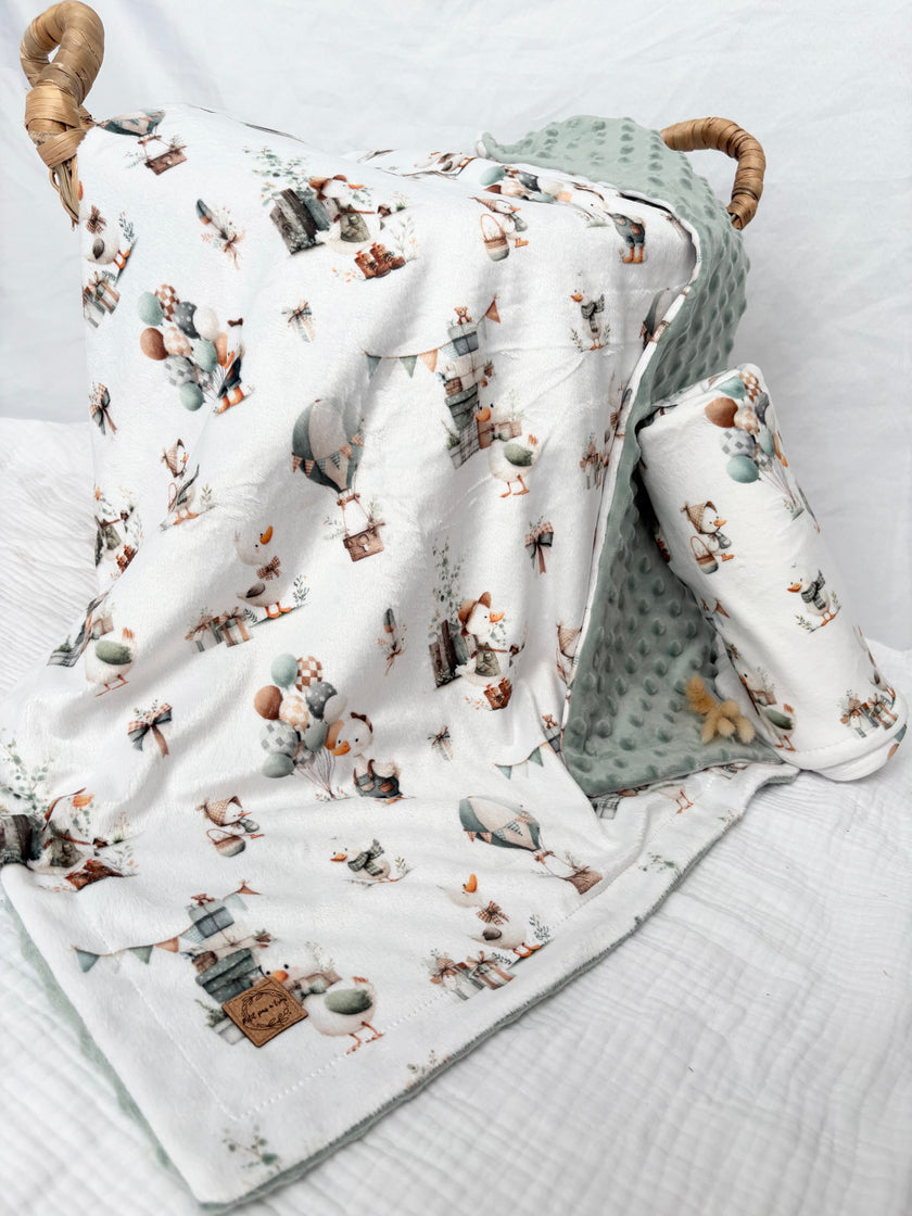 Couverture en minky - Oies rustiques
