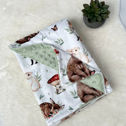 Couverture en minky - Balade dans les bois
