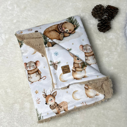 Couverture minky/fourrure - Forêt endormie