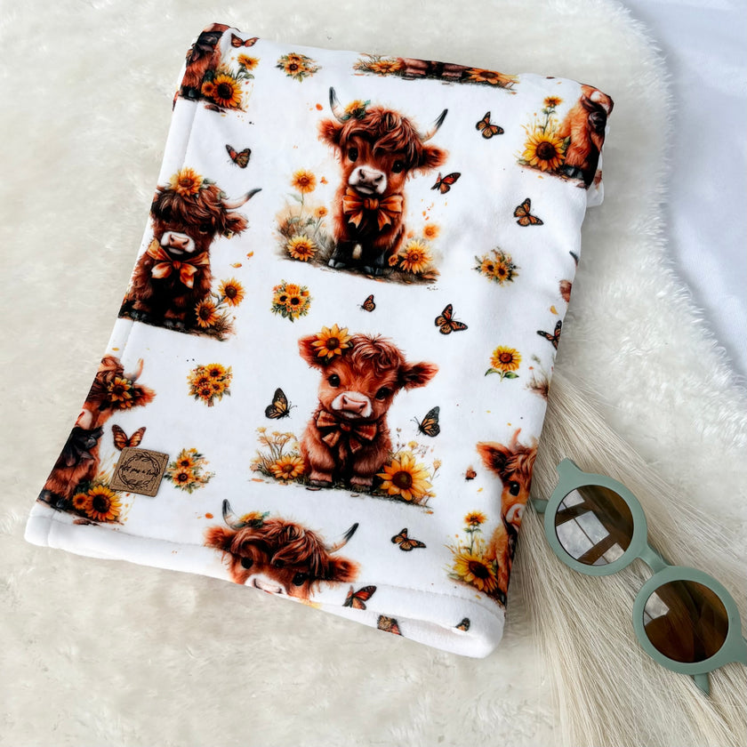 Doudou douceur - Vache highland et tournesol
