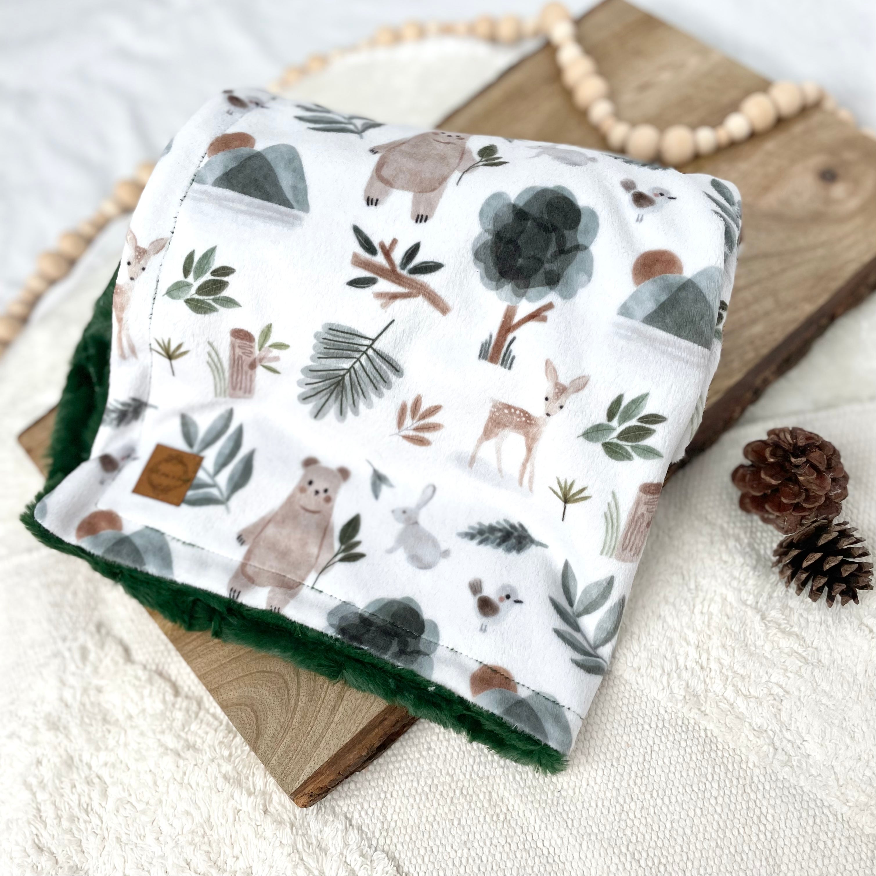 Couverture minky/fourrure - En forêt