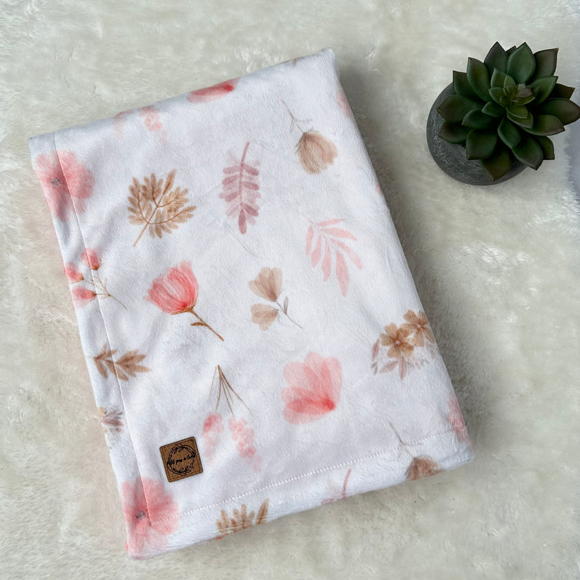 Couverture en minky - Passion corail