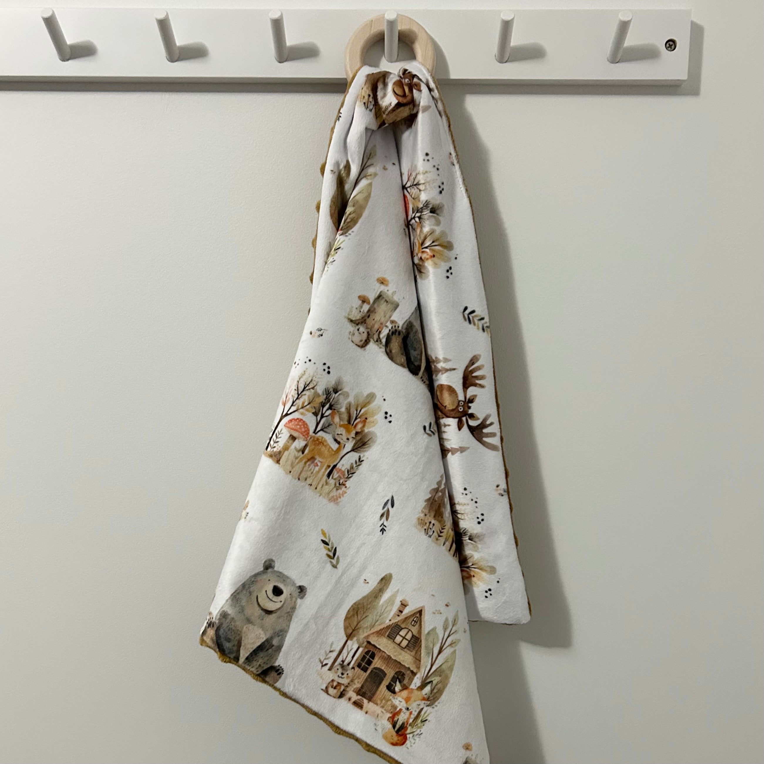 Doudou de transport - Animaux de la forêt pastel