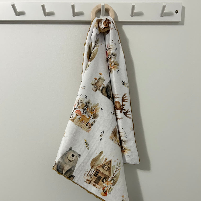 Doudou de transport - Animaux de la forêt pastel