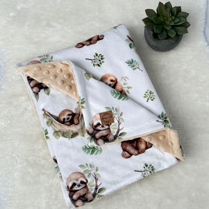 Couverture en minky - Petits paresseux