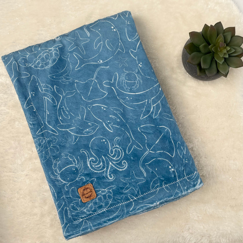Couverture en minky - Sous l’eau