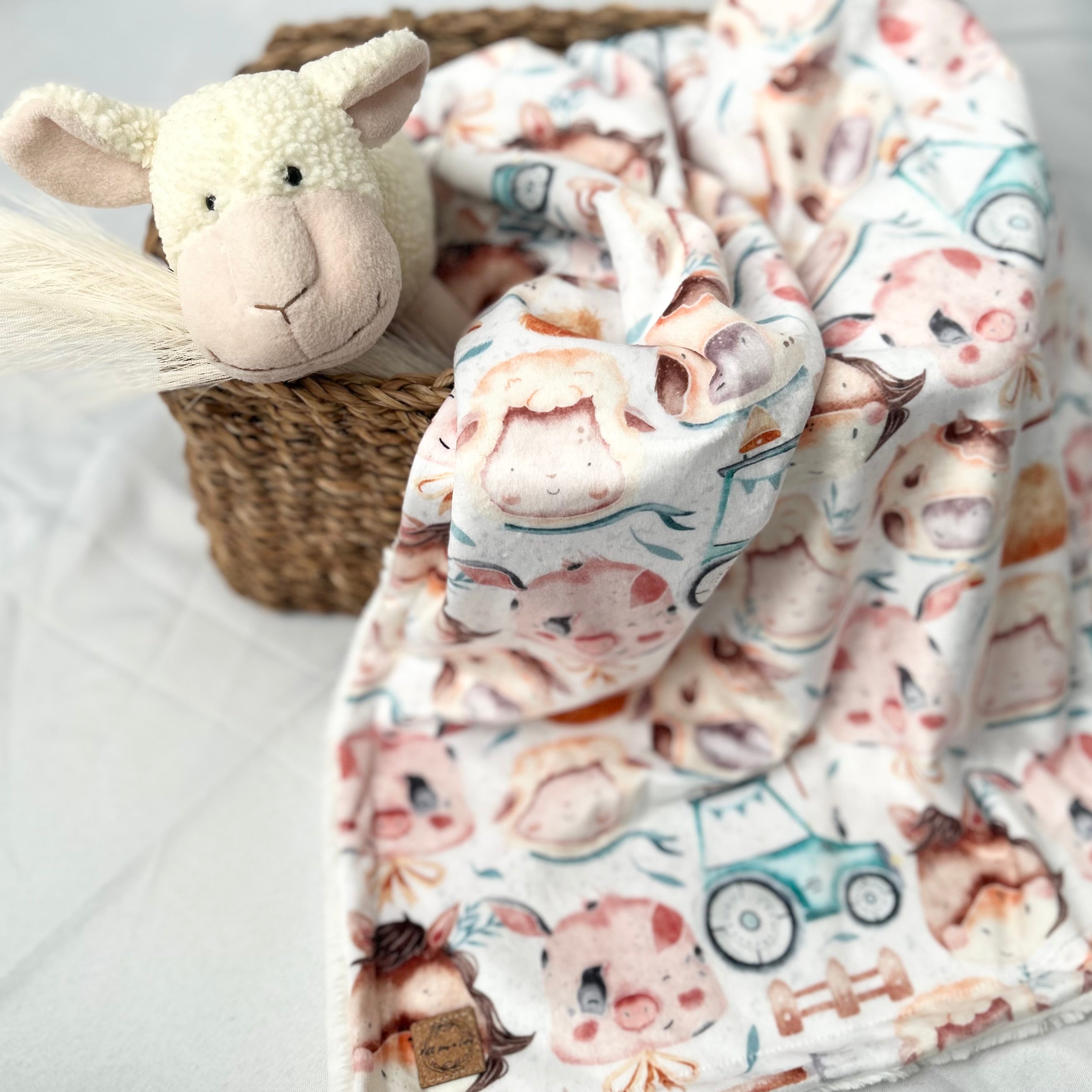 Couverture minky / fourrure - Dans la ferme à Mathurin