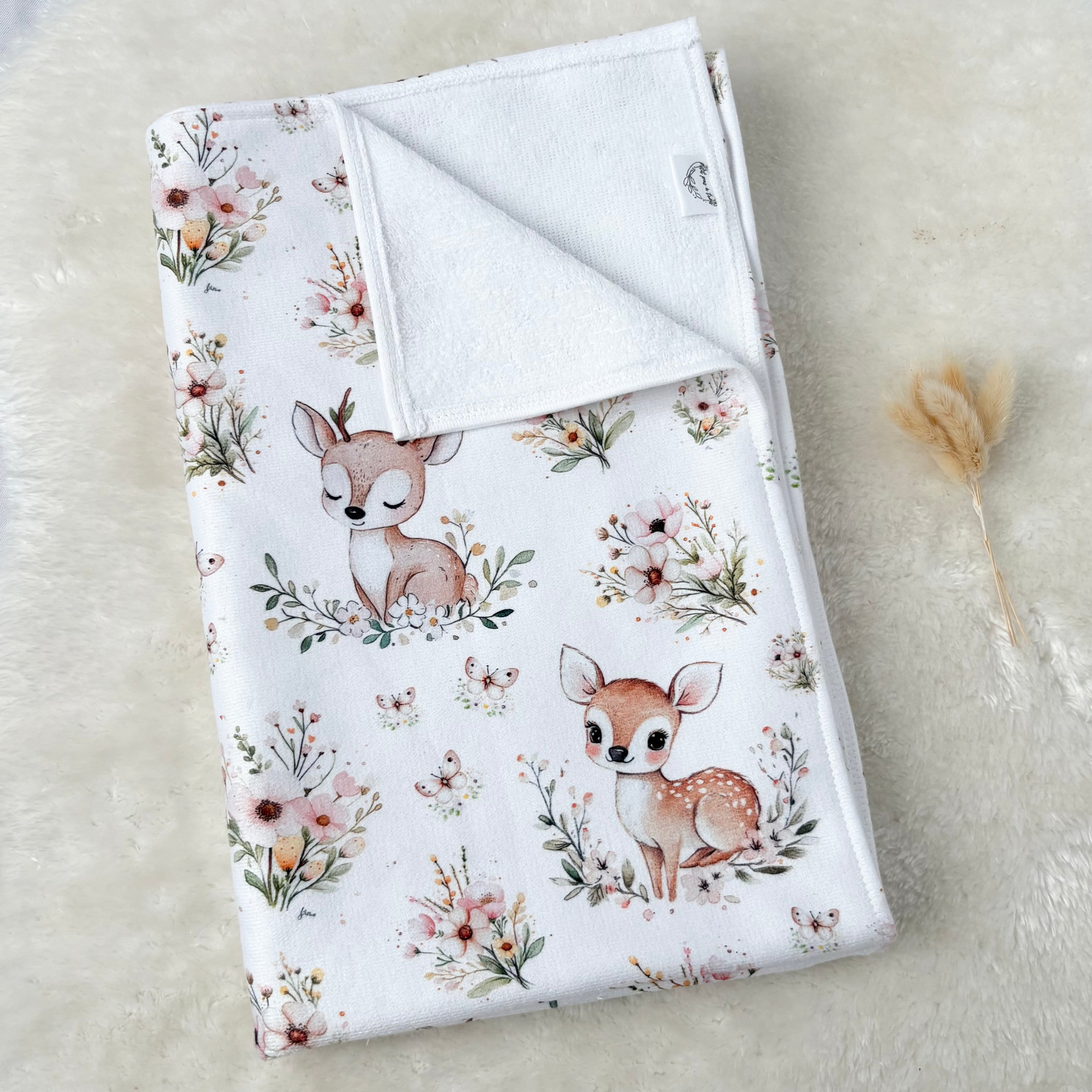 Serviette de plage pour bébé/enfant (30 x 60 po) - Bambi fleuris