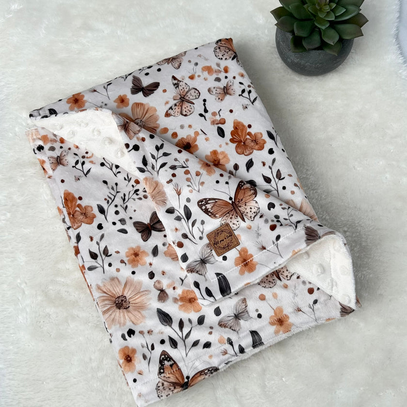 Couverture en minky - Papillons de lin