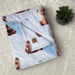 Couverture en minky - Ourson et boucle bleu