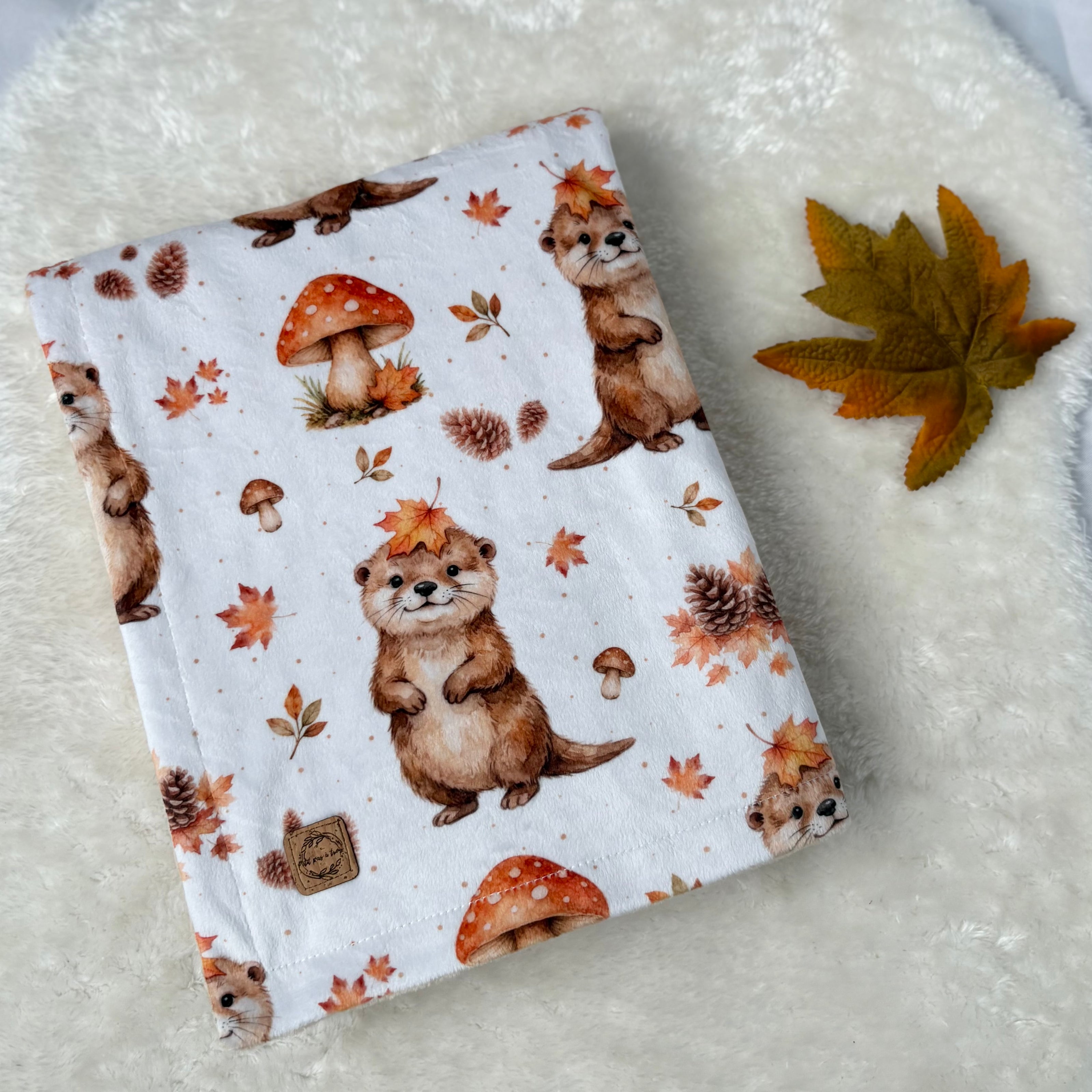 Couverture en minky - Loutres d’automne