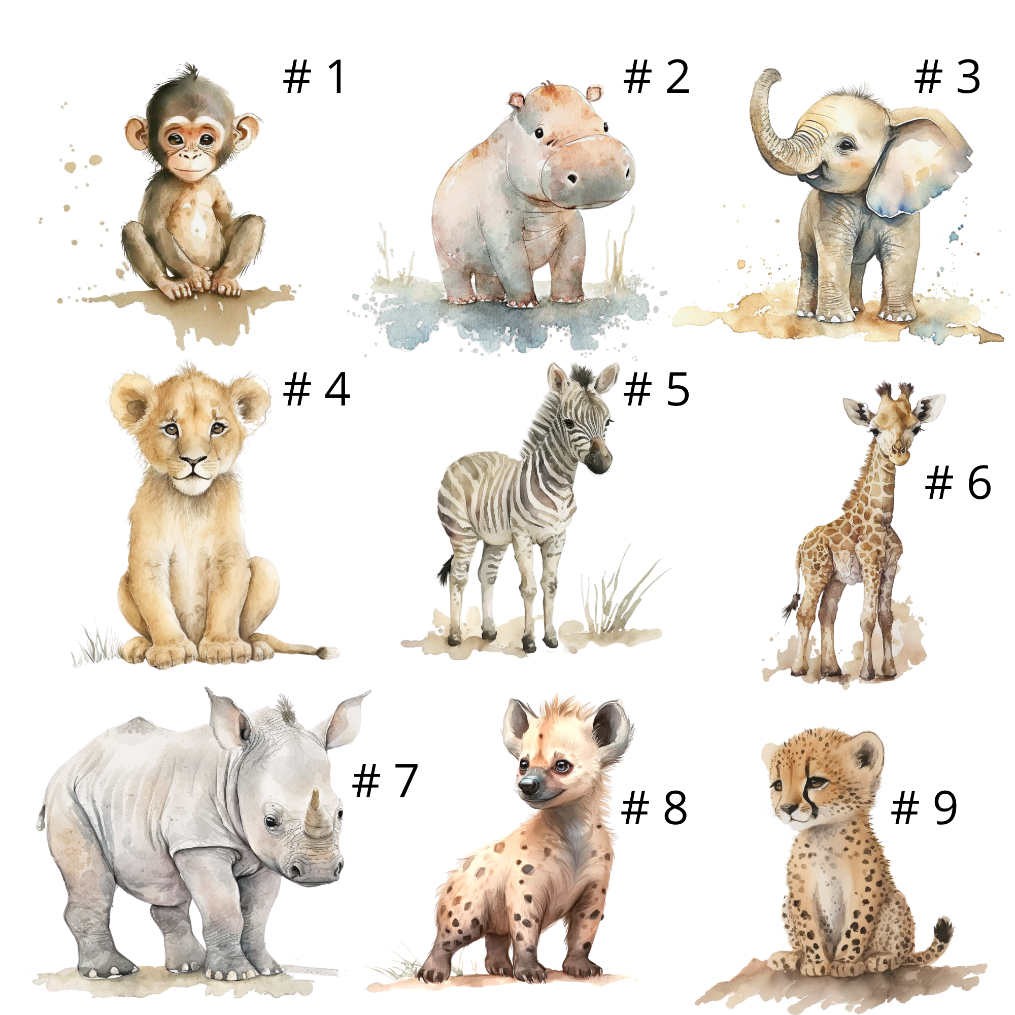 Doudou de naissance personnalisée - Safari