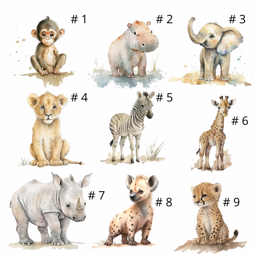 Doudou de naissance personnalisée - Safari