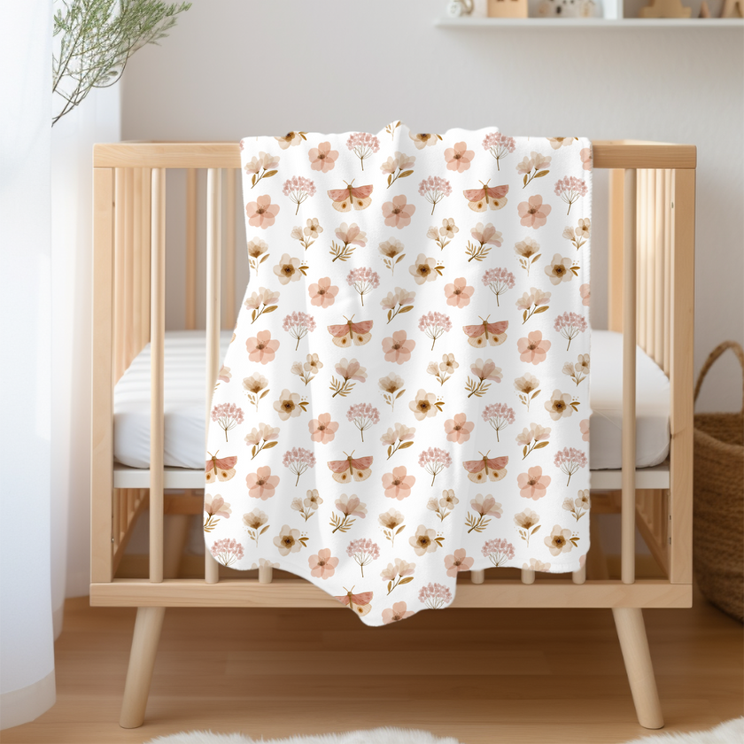 Couverture en minky - Floral blush