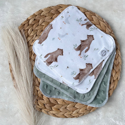 Débarbouilettes réversibles - Henry & Léon / Sauge