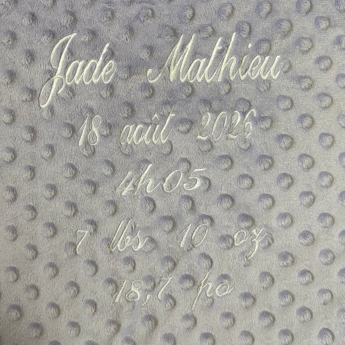 Broderie - Information de naissance