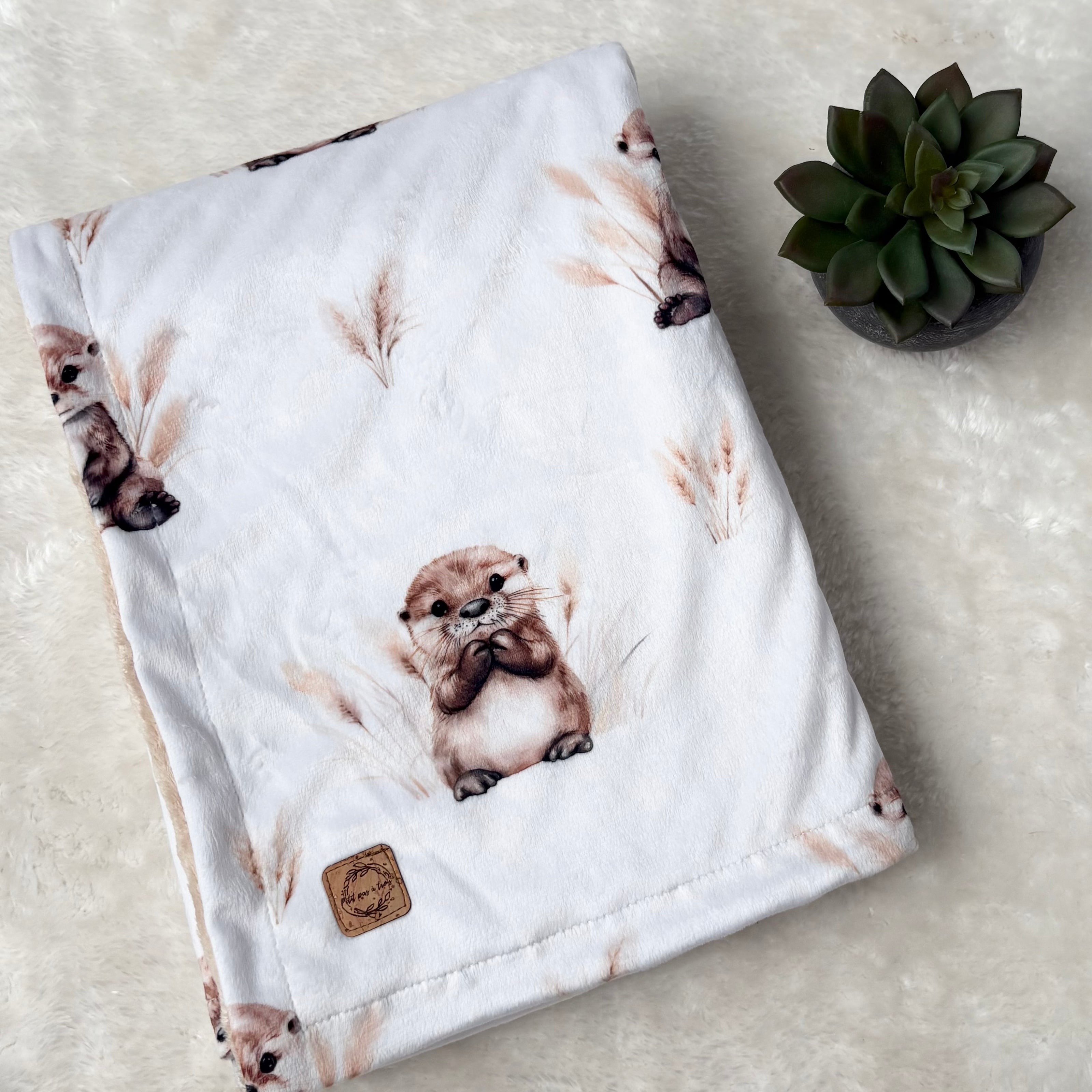 Couverture en minky - Loutres et pampass