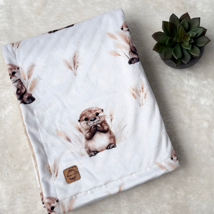 Couverture en minky - Loutres et pampass